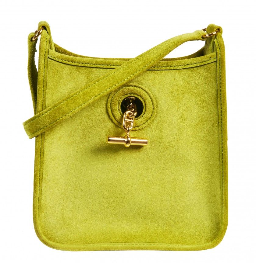 Hermes Green Courchevel Leather Vespa PM Bag Hermes
