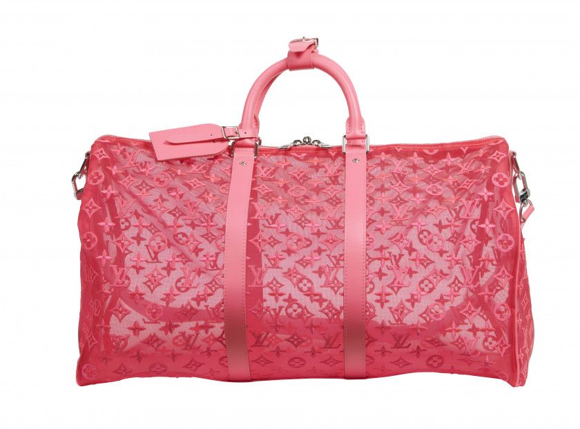 Louis Vuitton Keepall Bandouliere Monogram Mesh 50 Pink in Mesh