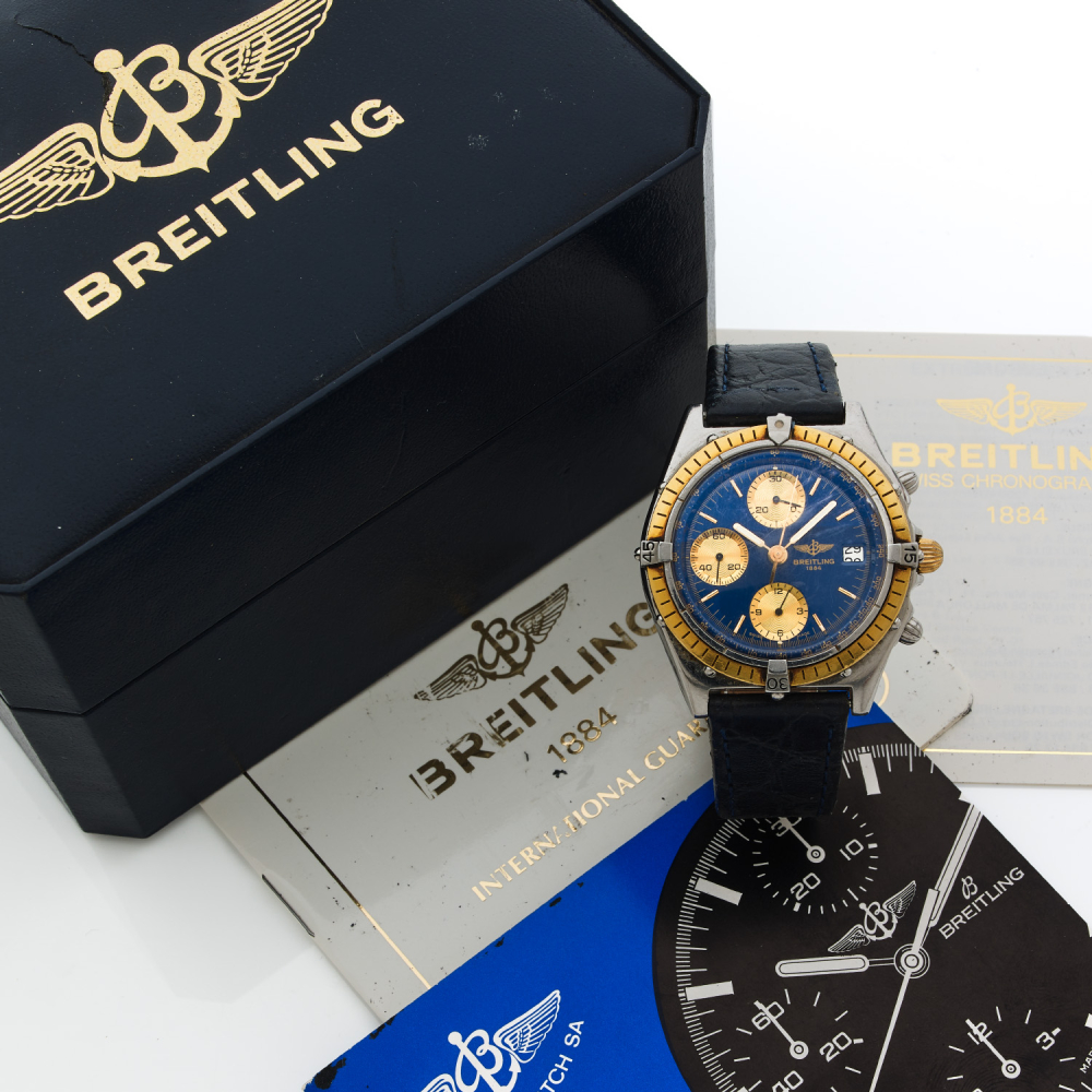 BREITLING 
     BREITLING Chronomat « Série Spéciale », ref. 81950, n° 2166 Vers 1989  Chronographe bracelet en acier Boîtier...