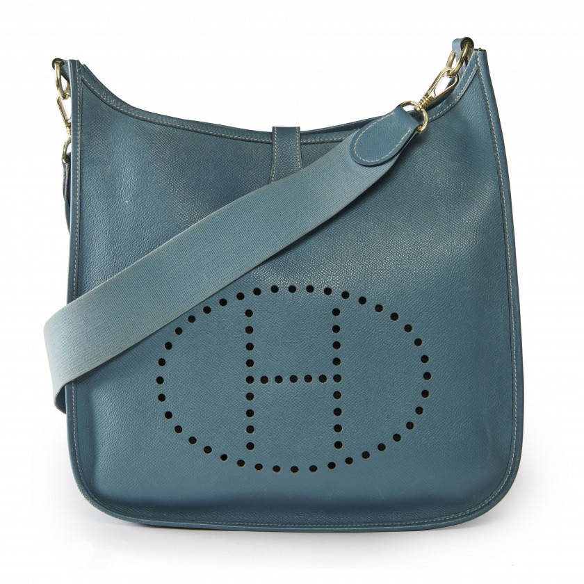 Evelyne 16 bag in blue leather Hermès - Second Hand / Used – Vintega