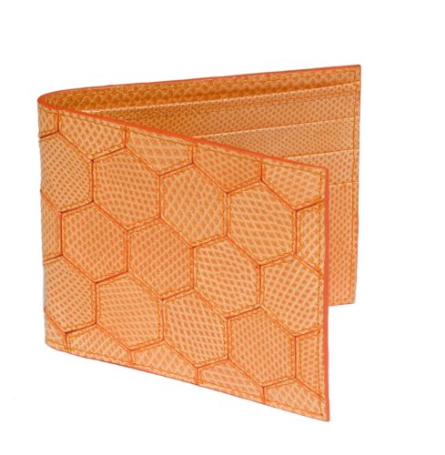 NICOLAS ROBERT - Porte feuille / monnaie en serpent mandarine.