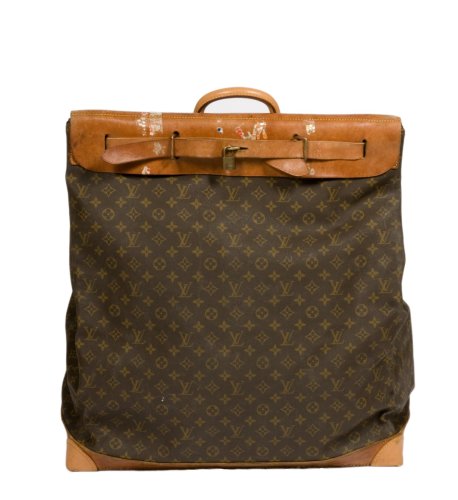LOUIS VUITTON Sac Steamerbag en toile monogram et cuir naturel. Hauteur: 59,5 cm.