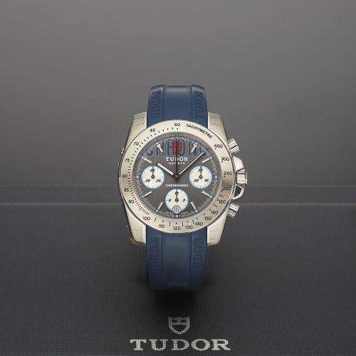 TUDOR REF. 20300 CHRONO STEEL. Tudor, Geneva, Chronograph, case No. H751246, Ref.. 20300. Made circa 2011.. Fine, self-winding, water-resistant, stainless steel. wristwatch with date, round button chronograph. tachometer and a Tudor stainless steel deploy