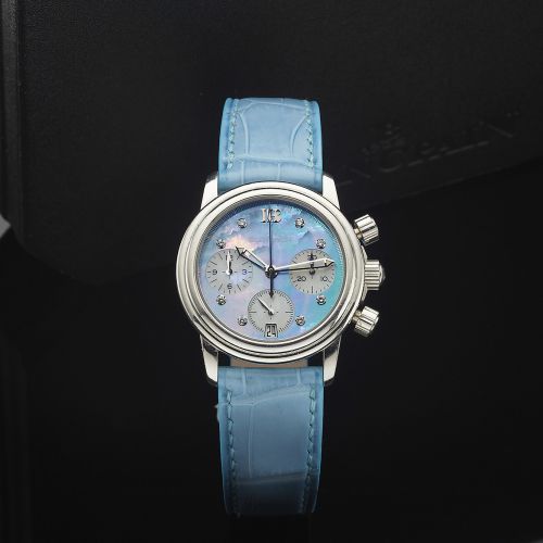 BLANCPAIN REF. 2385 MOTHER-OF-PEARL DIAL. DIAMOND CHRONOGRAPH. Blancpain, "Chronograph Automatic" No. 650, Ref. C2385-1192.. Made circa 2000.. Fine, self-winding, stainless steel wristwatch with round button. chronograph, registers, date and a stainless s