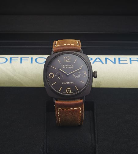 PANERAI REF. OP 6806 PAM 339 8-DAY RADIOMIR COMPOSITE. Panerai, Marina Militare, Composite Radiomir 8-Day Brevettato, No. M 0319/1500, Ref. OP 6806. Made. in a limited edition of 1500 pieces in 2010.. Very fine, large, cushion-shaped, water-resistant, 8 d