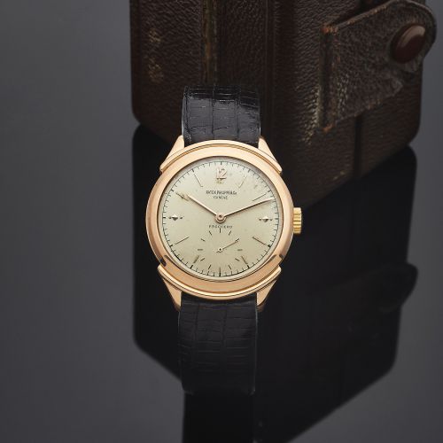 PATEK PHILIPPE REF. 2426. RETAILED BY FRECCERO. Patek Philippe & Cie, Genève, No. 962084, case No.. 421291, Ref. 2426, retailed by Freccero. Production of this. reference started in 1947.. Very fine and extremely rare 18K pink gold wristwatch. with an 18K