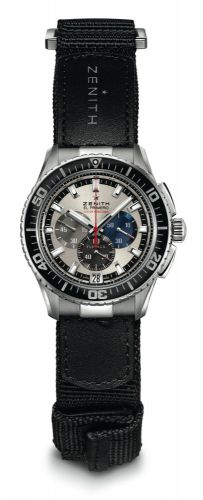 Zenith, El Primero Stratos. Flyback Striking 10th Tribute. to Felix Baumgartner. Prototype I/I for Only Watch. Very fine and unique water-resistant. self-winding prototype wristwatch with. chronograph. Used in the testing and. development to become the fi