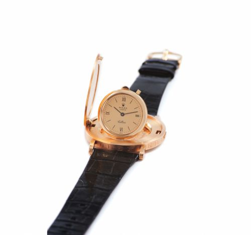 ROLEX REF. 3612 CELLINI COIN WATCH YELLOW GOLD. Rolex, Geneva, "Cellini", Ref. 3612. Made in 10 pieces in 1971 to. commemorate the 100th anniversary of the Treaty of Cordoba.. Very fine and very rare, thin, manual-winding, 18K yellow gold coin. wristwatch
