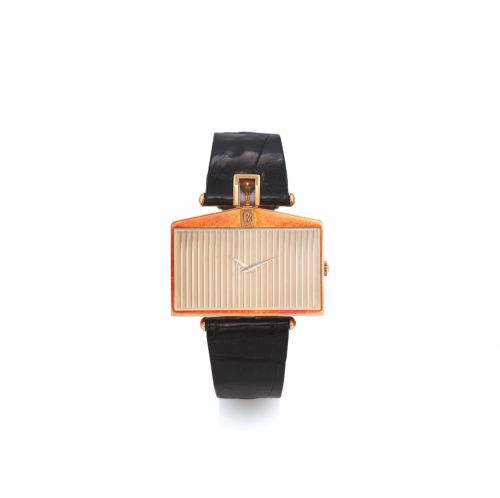 CORUM SPIRIT OF ECSTASY. MADE FOR ROLLS ROYCE YELLOW GOLD. Corum "Spirit of Ecstasy, Rolls Royce". Made in the 1980s.. Fine and unusual 18K yellow gold wristwatch with gold plated. Corum buckle.