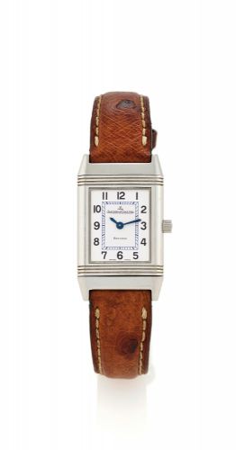 JAEGER-LECOULTRE STEEL REVERSO.Jaeger-LeCoultre, Reverso, No. 2229560, Ref. 260.8.86. Made circa 1995..Fine, lady's, rectangular, stainless steel reversible wristwatch with a stainless steel.Jaeger-LeCoultre deployant clasp.
