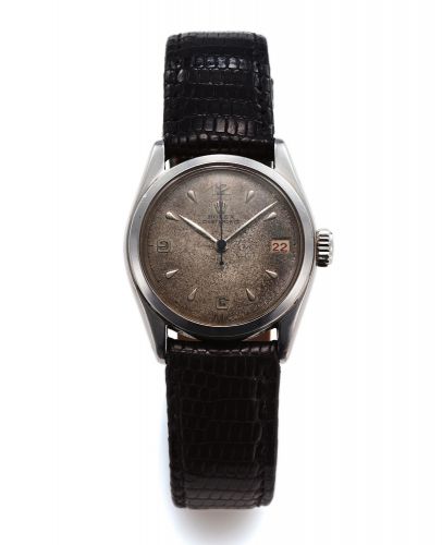 ROLEX REF. 6066 OYSTER DATE STEEL.Rolex, Oysterdate, Precision, Ref. 6066. Made circa 1950..Fine and rare, tonneau shaped, center seconds, water-.resistant, stainless steel wristwatch with date.