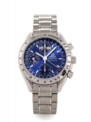OMEGA SPEEDMASTER TRIPLE DATE.Omega, Speedmaster Automatic, No. 59316322, Ref. 175.0084. Made circa 2000..Fine, stainless steel, self-winding, water-resistant wristwatch with round button.chronograph, 12-hour and 30-minute registers, 24-hour indication, t