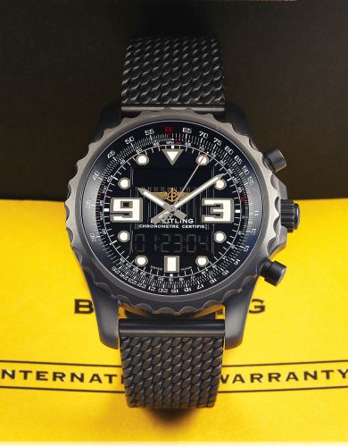 BREITLING REF. M78365.CHRONOSPACE QUARTZ PVD COATED.Breitling, Chronospace, Chronograph, Chronometer, No. 788 / 1000.case No. 1376110, Ref. M78365. Made circa 2010..Fine, two time zone, water-resistant, quartz, Chronometer stainless.steel PVD-coated wrist