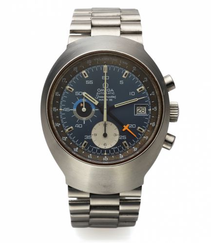 OMEGA REF. 176.002 SPEEDMASTER MARK III STEEL.Omega, Automatic, Speedmaster, Mark III, No. 34241796, Ref. 176.002. This reference was launched in 1971..Fine, tonneau-shaped, self-winding, water-resistant, stainless steel.pilot's wristwatch with date, roun