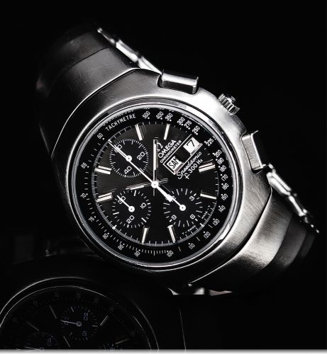 OMEGA REF. ST 188.0001 ROBSTER STEEL.Omega Chronometer, Speedsonic, 300 Hz, No. 38422177, Ref. ST 188.0001 /.388.0800. Sold on December 9, 1976..Fine and rare stainless steel electronic wristwatch with square button chronograph.12-hour and 30-minute regis