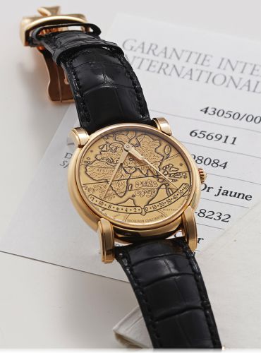 VACHERON CONSTANTIN MERCATOR YELLOW GOLD.Vacheron Constantin, Genève, Mercator, No. 798084, case No. 656911, Ref. 43050..Sold on June 20th, 2000..Very fine and unusual, self-winding, water-resistant to 30 meters, 18K yellow gold wristwatch with 22K yellow