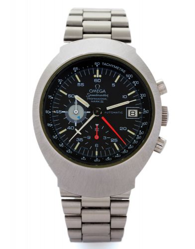 OMEGA REF. 176.002 SPEEDMASTER MARK III STEEL.Omega, Automatic, Speedmaster Professional, Mark III, No..35597349, Ref. 176.002. This reference was launched in 1971..Fine, tonneau-shaped, self-winding, water-resistant, stainless.steel pilot's wristwatch wi