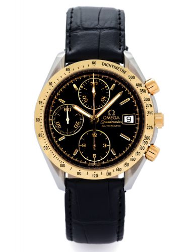OMEGA SPEEDMASTER.CHRONOGRAPH STEEL & GOLD.Omega, Speedmaster Automatic, movement No. 81634881.Ref. 175.0043/375.0043. Made circa 1995..Fine, stainless steel and yellow gold, self-winding.water-resistant wristwatch with round button chronograph.registers,