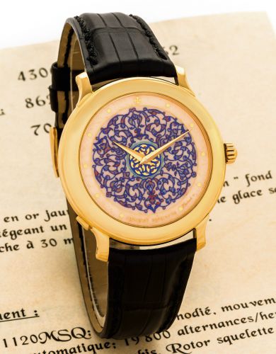 VACHERON CONSTANTIN - CHAMPLEVE ENAMEL DIAL, NO. 3/10.Vacheron & Constantin, Genève, movement No. 862066, case No. 701920, Ref. 43060/2.43064. Made in a limited edition of 10 pieces, sold on October 4th, 2001..Very fine and extremely rare, self-winding, w
