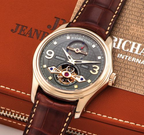 JEANRICHARD REF 97112 HAUTE HORLOGERIE TOURBILLON POWER RESERVE WHITE GOLD.JeanRichard, Haute Horlogerie Bressel 1665, Tourbillon Reserve de Marche, No. 04, Ref. 97112-53-21A..Made circa 2010..Extremely fine, large, heavy 18K white gold water-resistant wr