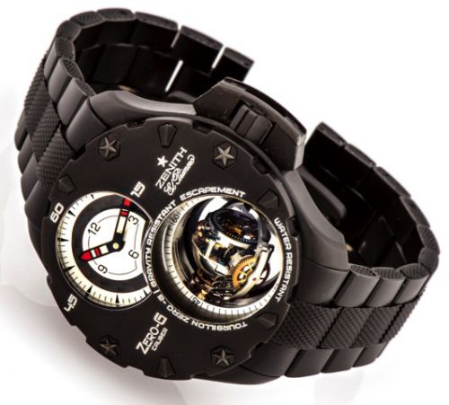 ZENITH REF. 96.0525.8800 DEFY XTREME ZERO-G TOURBILLON TITANIUM.Zenith, Defy Xtreme, Zero G Gravity Tourbillon, 100 M, El Primero, Ref. 96.0525.8800..Made in circa 2008..Fine, large and rare self-winding, high-pressure water resistant to 100 m, black tita