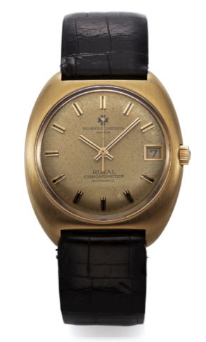 VACHERON & CONSTANTIN ROYAL.CHRONOMETER AUTOMATIC YELLOW GOLD.Vacheron & Constantin, Genève, Royal Chronometer Automatic, No. 618662, case No. 427542, Ref. 7375..Made circa 1971..Very fine and rare, center-seconds, self-winding.waterresistant, 18K yellow 