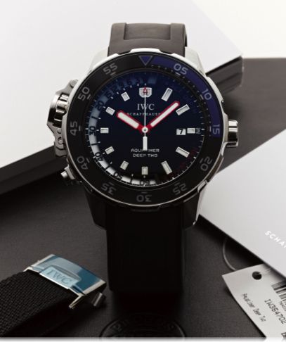 IWC REF 3547 AQUATIMER DEEP TWO STEEL.International Watch Co., Schaffhausen, Aquatimer Deep Two.Automatic, case No. 3830085, Ref. 3547. Made circa 2010..Very fine, self-winding, water-resistant to 100 m, stainless steel.diver's wristwatch with date, 3 cro