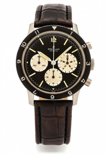 BREITLING REF. 7650 CO-PILOT STAINLESS STEEL.Breitling Genève, case No. 1278930, Ref. 7650. Made circa 1969..Fine, water-resistant, stainless steel wristwatch with round button.chronograph, registers and revolving bezel and a later Breitling.stainless ste