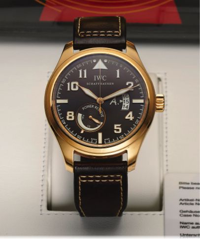 IWC REF. 3201 PINK GOLD SAINT EXUPERY LIMITED EDITION.International Watch Co. Fliegeruhr (Pilot Watch) Edition Antoine de Saint Exupéry,.No. 264/500, case No. 3275215, Ref. 3201. Made in a limited edition of 500 pieces in 2007..Very fine and rare, center 