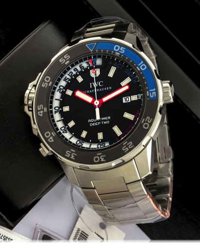 IWC REF 3547 AQUATIMER DEEP TWO STEEL.International Watch Co., Schaffhausen, Aquatimer Deep Two.Automatic, case No. 3835599, Ref. 3547. Made circa 2012..Very fine, self-winding, water-resistant to 100 m, stainless steel.diver's wristwatch with date, 3 cro