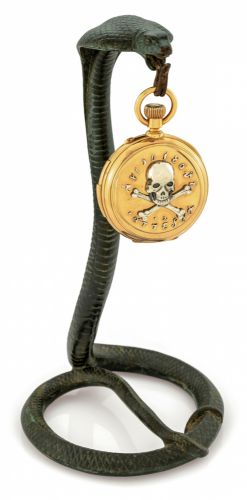 PAUL BUHRE MINUTE REPEATING & PERPETUAL CALENDAR ILLUMINATI.Paul Buhre, St. Petersbourg, No. 2257. Made circa 1885..Very fine and very rare, large, heavy, minute-repeating, 18K yellow gold and silver-mounted.hunting-cased, keyless pocket watch with perpet