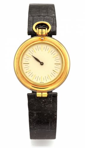 AUDEMARS PIGUET PHILOSOPHE YELLOW GOLD.Audemars Piguet, Genève, Philosophe, case No. B78111.Swiss Patent No. 617816. Made in the 1990's..Fine and unusual, 18K yellow and white gold wristwatch with.single hand and rendez-vous indication and an 18K yellow.g