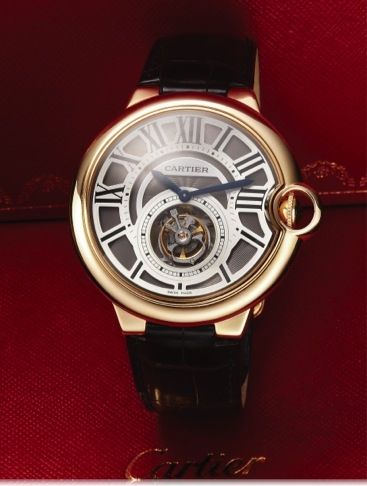 CARTIER REF. 3088 BALLON BLEU FLYING TOURBILLON PINK GOLD.Cartier Paris, Ballon Bleu Flying Tourbillon, movement No. 0455, No. 59, Ref. 3088. Made circa 2010..Very fine and rare, water-resistant, 18K pink gold wristwatch with visible one-minute tourbillon