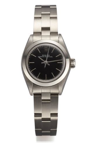ROLEX REF. 6718 STEEL LADY'S (NEW, OLD STOCK).Rolex, Oyster Perpetual, case No. 7350321, Ref. 6718. Made in 1982..Fine, center seconds, self-winding, water-resistant, stainless steel.lady's wristwatch with a stainless steel Rolex Oyster bracelet..Accompan