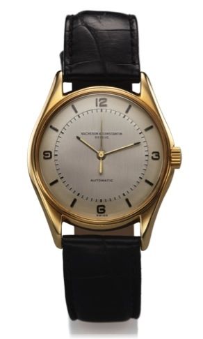 VACHERON & CONSTANTIN REF. 4906 YELLOW GOLD.Vacheron & Constantin, Genève, Automatic, No. 496968, case.No. 339007, Ref. 4906. Made in the 1950s..Very fine, water resistant, center seconds, self-winding, 18K.yellow gold wristwatch with an 18K yellow gold V