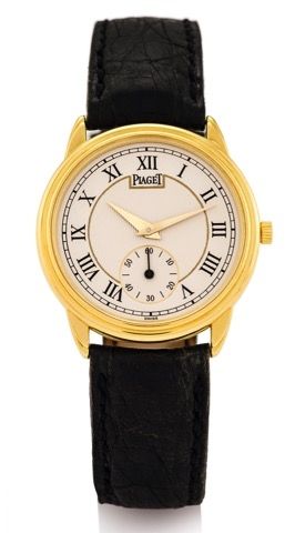 PIAGET GOUVERNEUR.Piaget, Genève, Gouverneur, No. 569994, Ref. 15968..Made circa 1995..Fine, 18K yellow gold wristwatch with an 18K yellow.gold Piaget buckle..Dial, case and movement signed.
