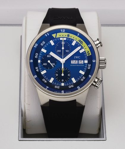 IWC AQUATIMER CHRONO TRIBUTE TO CALYPSO STEEL.International Watch Co., Schaffhausen, Aquatimer - Chronograph -.Automatic, No. 0986 / 2500, Ref. 3719. Made in a limited edition of.2500 pieces in circa 2008 to tribute the research vessel Calypso of.Captain 