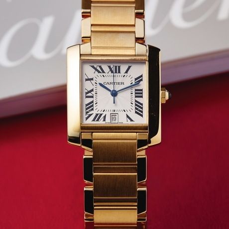 18ct white gold cartier tank francaise
