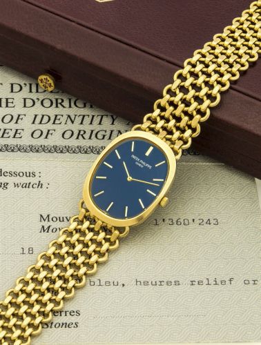 PATEK PHILIPPE ELLIPSE REF. 3577 YELLOW GOLD A very fine and rare manual-winding 18K yellow gold wristwatch.