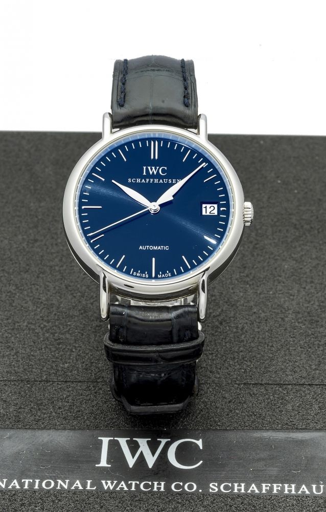 IWC PORTOFINO AUTOMATIC STEEL Very fine, self-winding, stainless steel wristwatch with date.