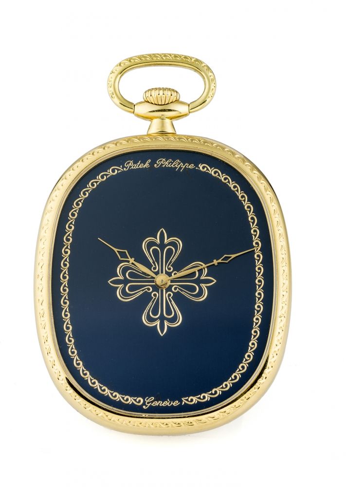 PATEK PHILIPPE GOLDEN ELLIPSE REF. 874/2 PENDANT WATCH YELLOW GOLD Very fine and rare, manual-winding, 18K yellow gold pendant watch with Calatrava cross dial.