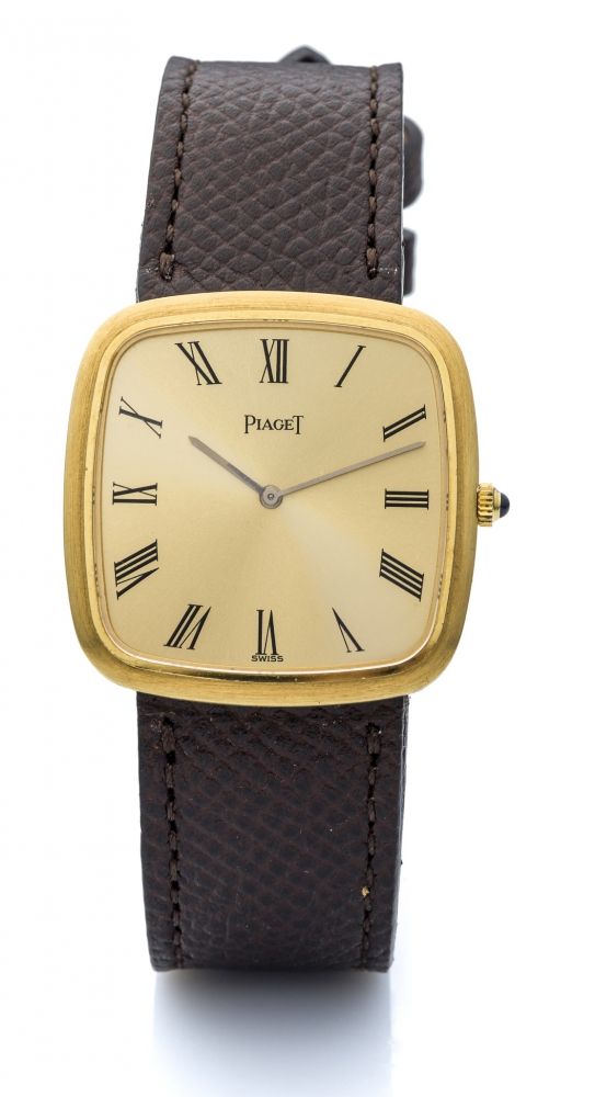 PIAGET, REF. 9771 Fine, manual wind, 18k yellow gold wristwatch. Belle montre mécanique en or jaune.