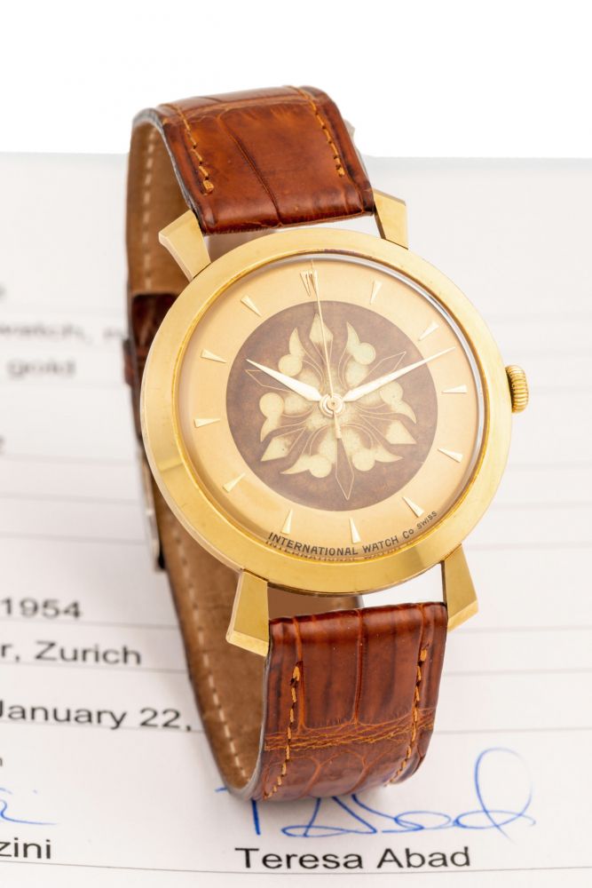 IWC, REF. 520, FLOWER CLOISONNE DIAL, YELLOW GOLD