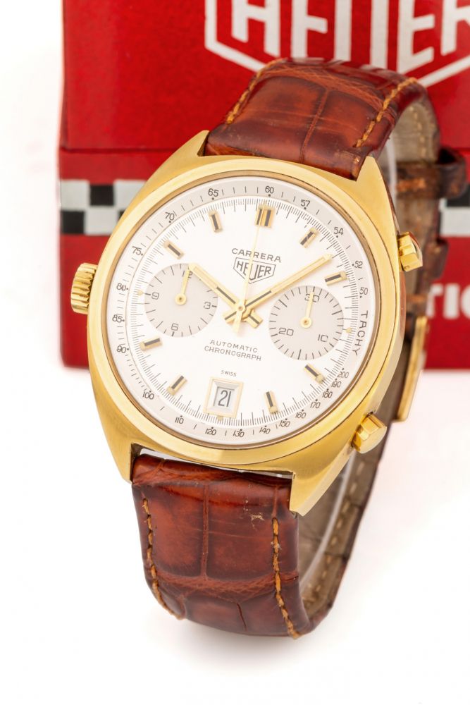 HEUER, REF. 1158 S, MARK 2, CARRERA, YELLOW GOLD