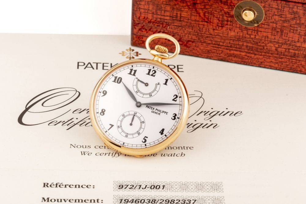PATEK PHILIPPE, REF. 972/1J, POWER RESERVE POCKET WATCH, YELLOW GOLD