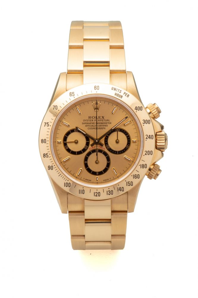 rolex gold chronograph watch
