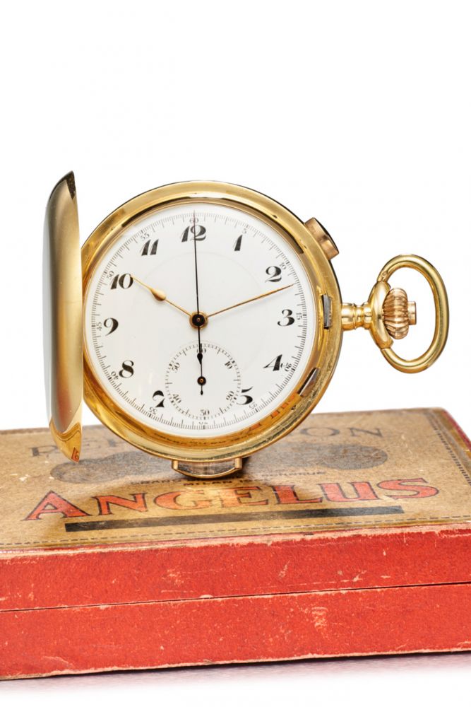 ANGELUS MINUTE-REPEATER, CHRONOGRAPH. 18K YELLOW GOLD