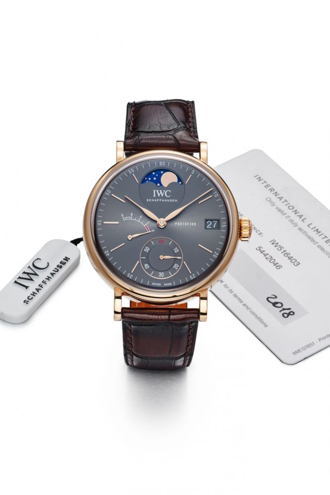 IWC REF IW516403, PORTOFINO HAND-WOUND MOONPHASE 18K PINK GOLD