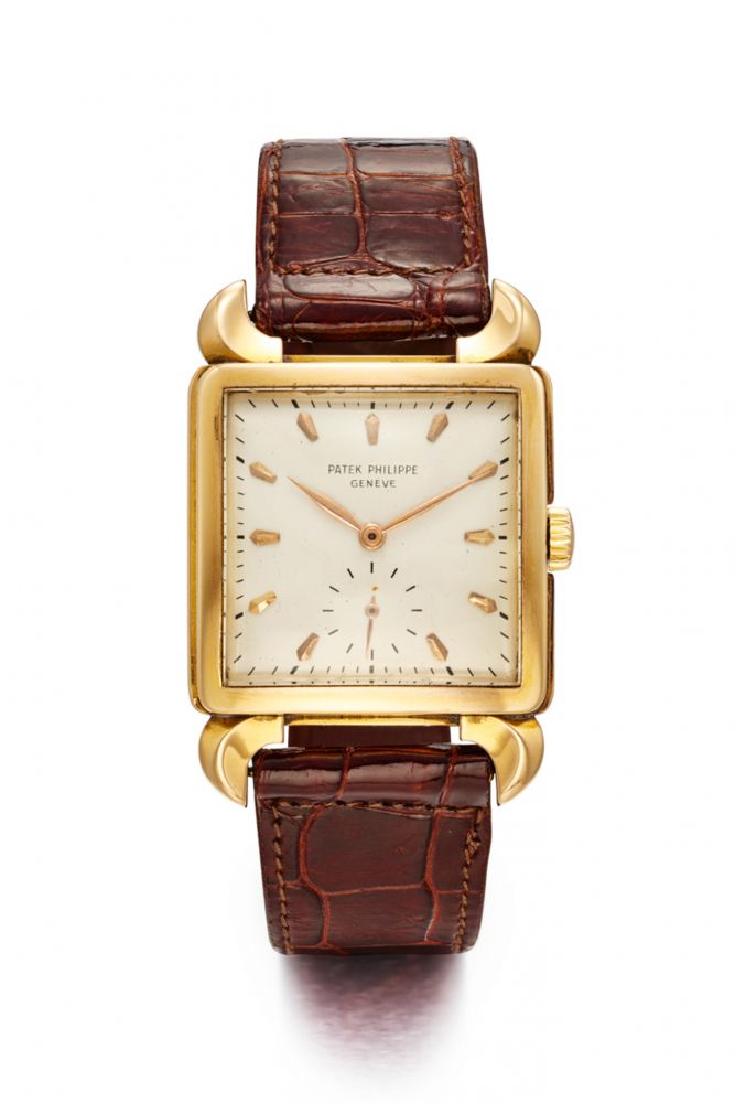 PATEK PHILIPPE REF. 2423, HORN-SHAPED CONCAVE LUGS. 18K PINK GOLD