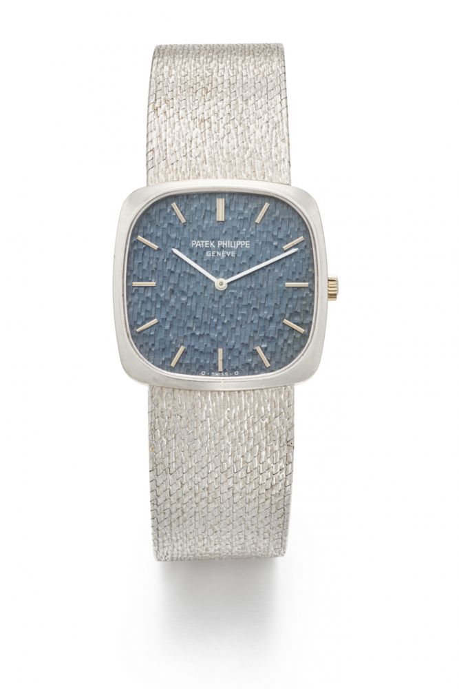 PATEK PHILIPPE REF. 3566-1, BLUE STRUCTURED DIAL. 18K WHITE GOLD